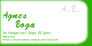 agnes boga business card